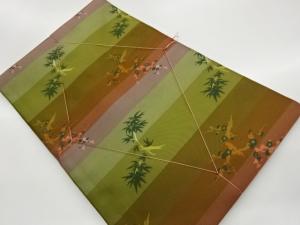 未使用品　梅に竹・横縞模様織出し名古屋帯